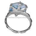 Larimar Gemstone 925 Anillo de Plata de ley Joyería